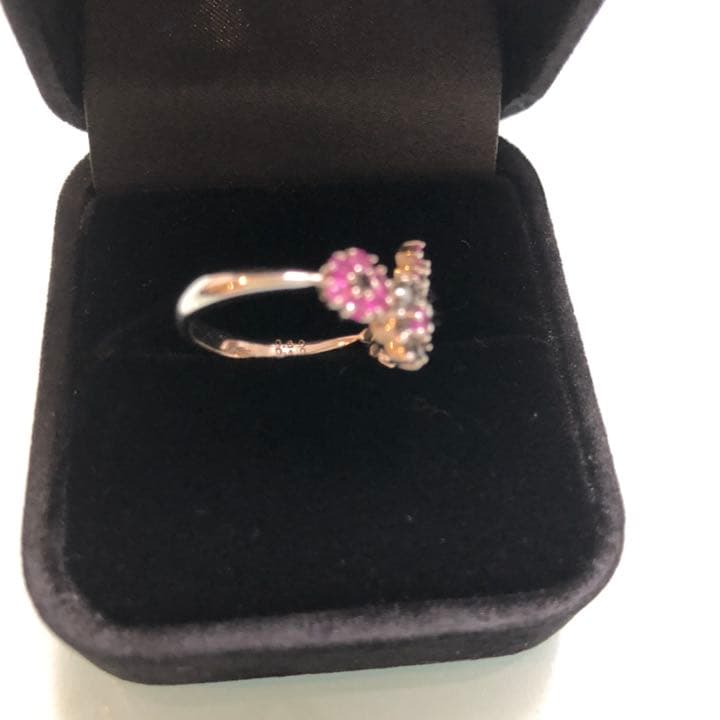 ブラックダイヤモンド/ピンクサファイヤ リング