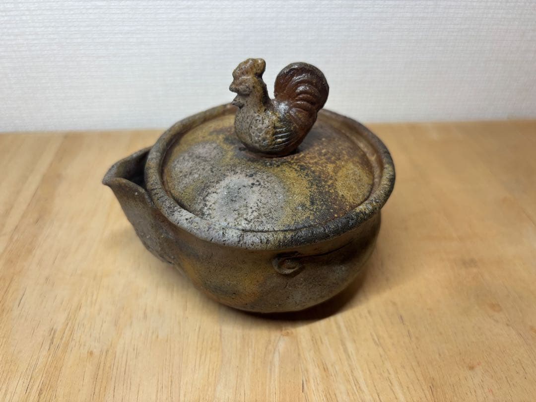 54.備前焼 宝瓶 登り窯 鶏 にわとり ニワトリ 手びねり 急須
