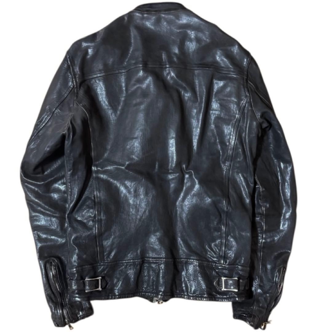 BACKLASH 製品染め イタリアンバッファロー シングルライダース S 黒