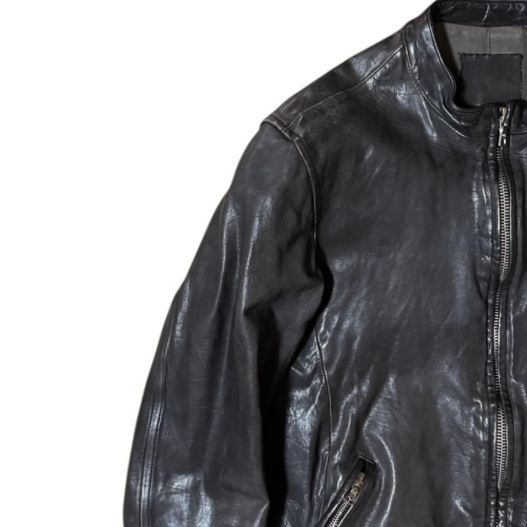 BACKLASH 製品染め イタリアンバッファロー シングルライダース S 黒