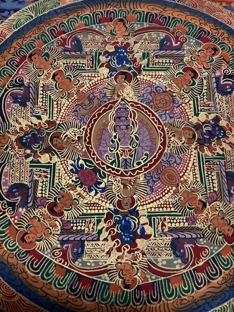 《 チベット密教　新品　1点物 》 手描き　曼荼羅　仏陀　釈迦　仏画　仏教　e5