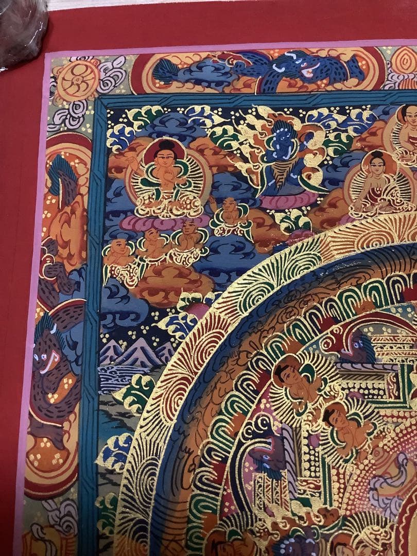 《 チベット密教　新品　1点物 》 手描き　曼荼羅　仏陀　釈迦　仏画　仏教　e5