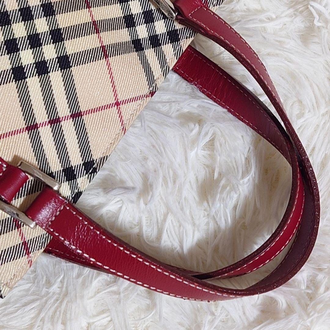 バーバリー ロゴプレート ミニハンドバッグ サイドベルト ノバチェック