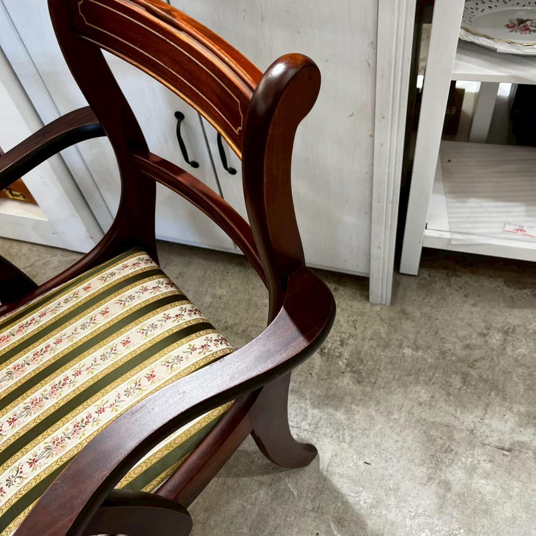 イギリス家具 リージェンシー様式 マホガニー アームチェア ダイニングチェア