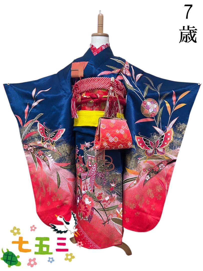 お買い得品♡七五三　7歳　女の子　フルセット　藍色