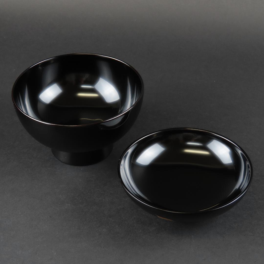 317 美品良好 極上越前塗 吸物椀５客 ソヨゴの実文様 蒔絵 木製漆器/輪島塗