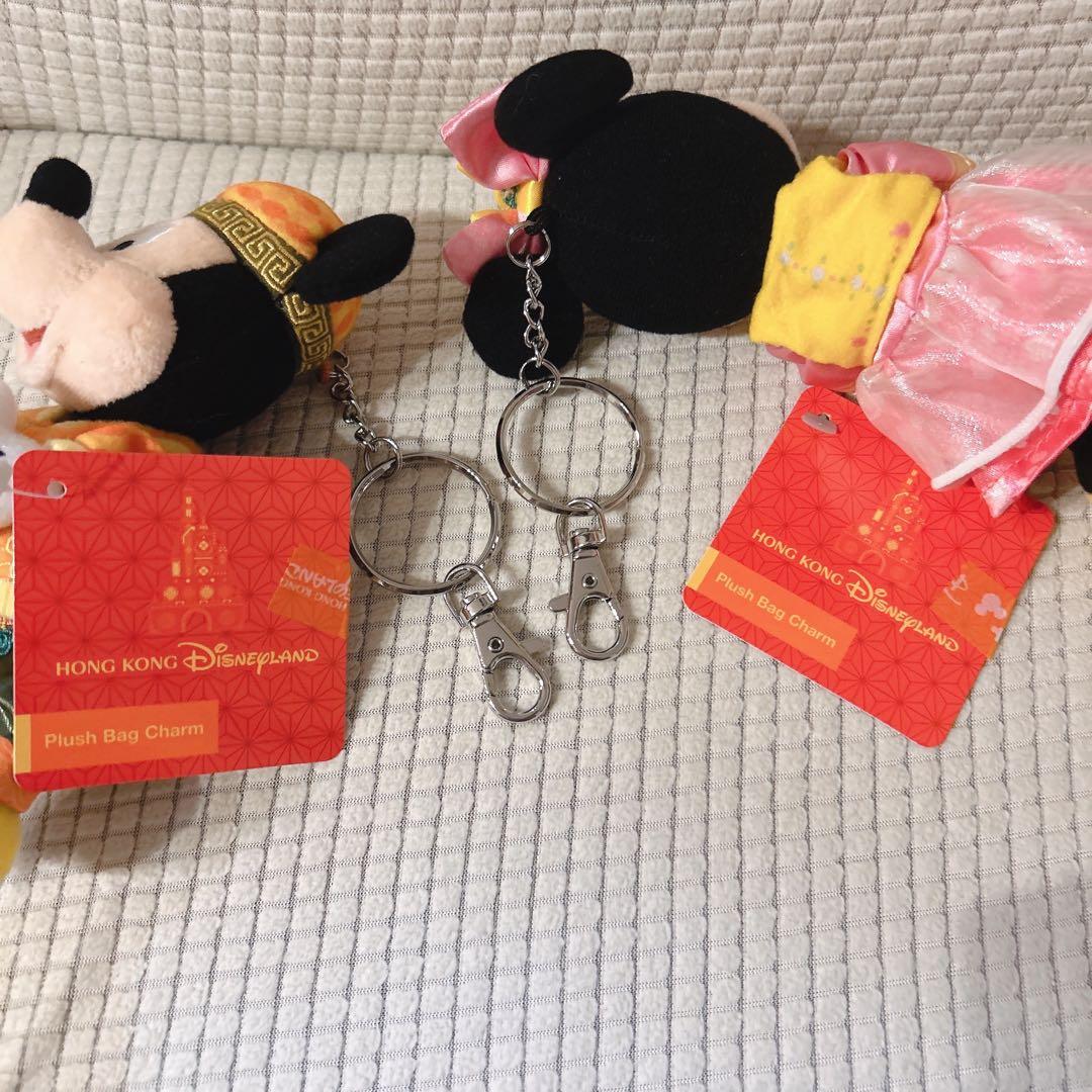 【新品】香港ディズニー 春節 ミッキー ミニー ぬいぐるみ バッグチャーム