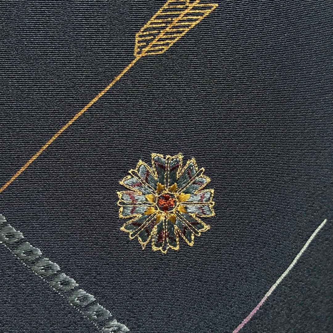 18日以降発送 D60訪問着 刺繍 正絹着物 袷 バチ衿 しつけ糸付未使用極美品