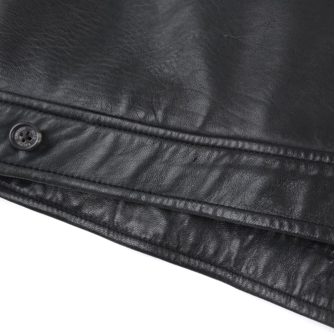 90s Polo Ralph Lauren Leather Jacket 黒