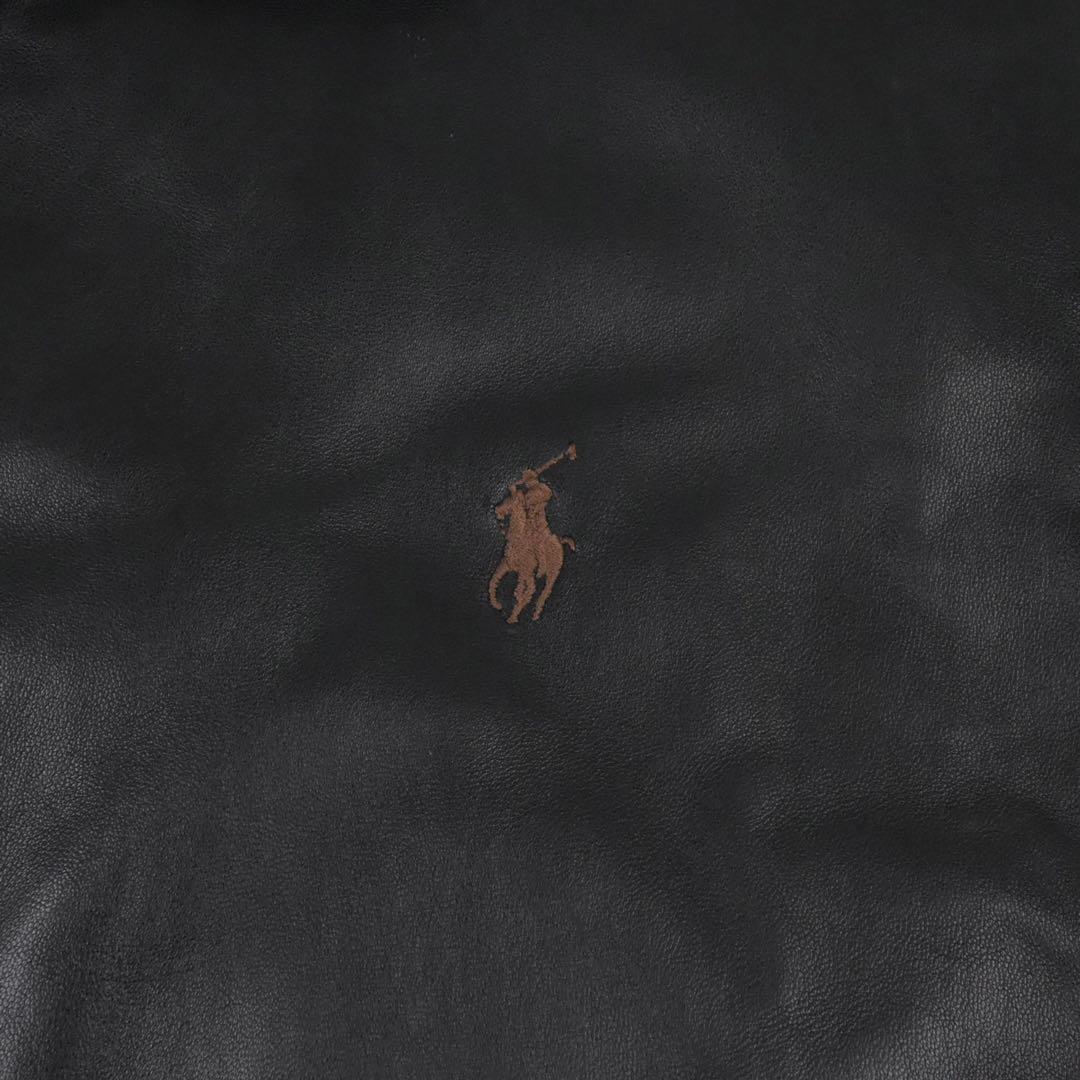 90s Polo Ralph Lauren Leather Jacket 黒