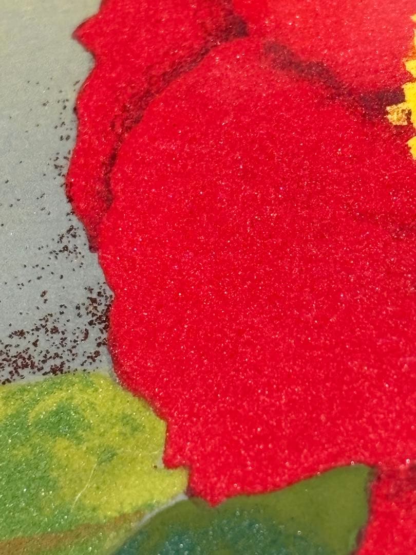 太尾芳生（ふとお　よしお）　紅椿　日本画　額入り　美品　希少品