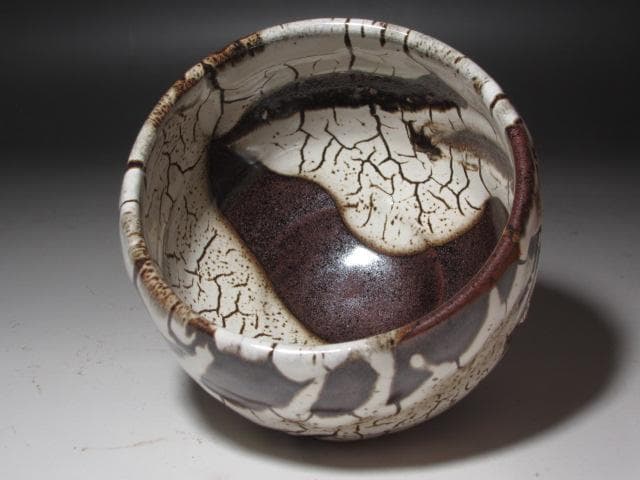 ★　清水卯一　蓬莱花茶碗　存在感ある一品です★x449 x204