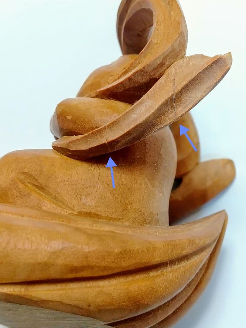 童子坐像 飛天 #567 ◆白檀 木彫 仏像