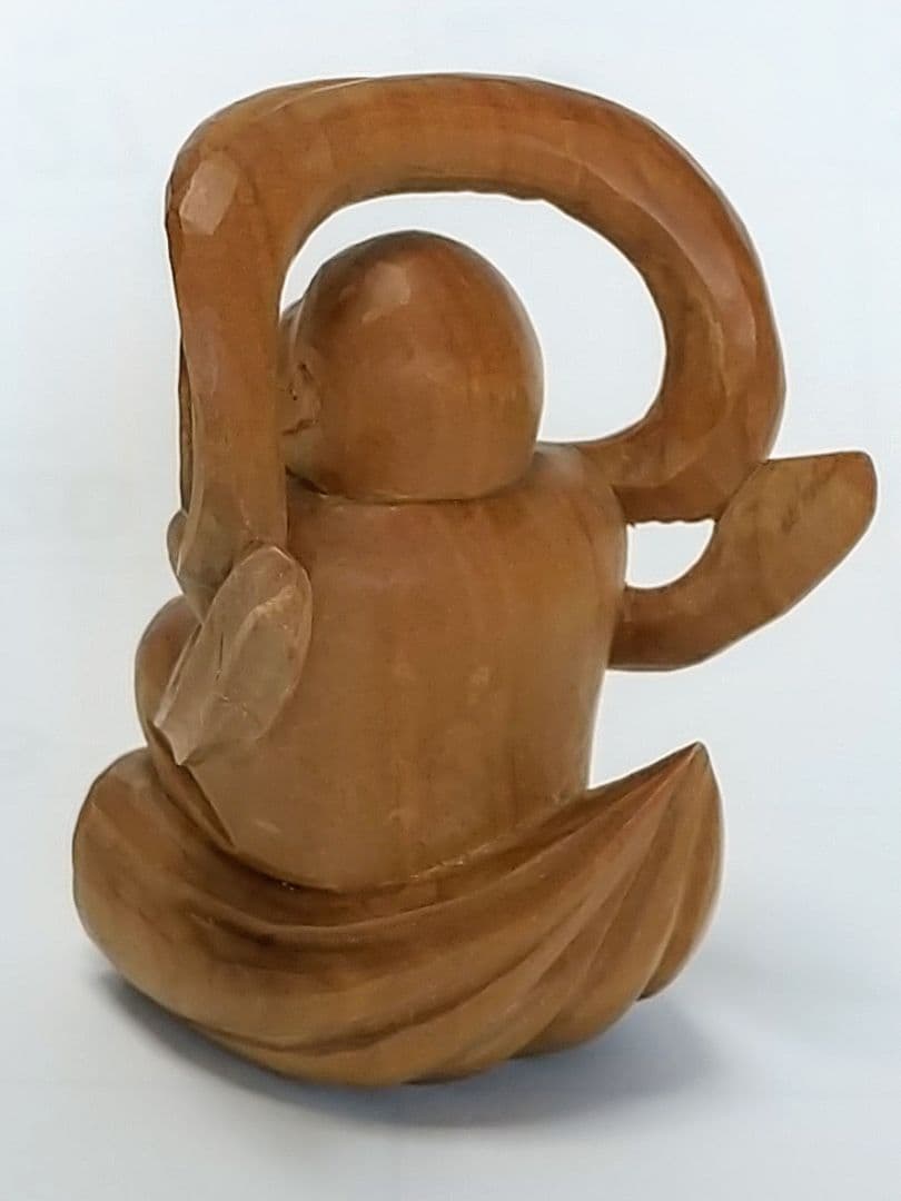 童子坐像 飛天 #567 ◆白檀 木彫 仏像