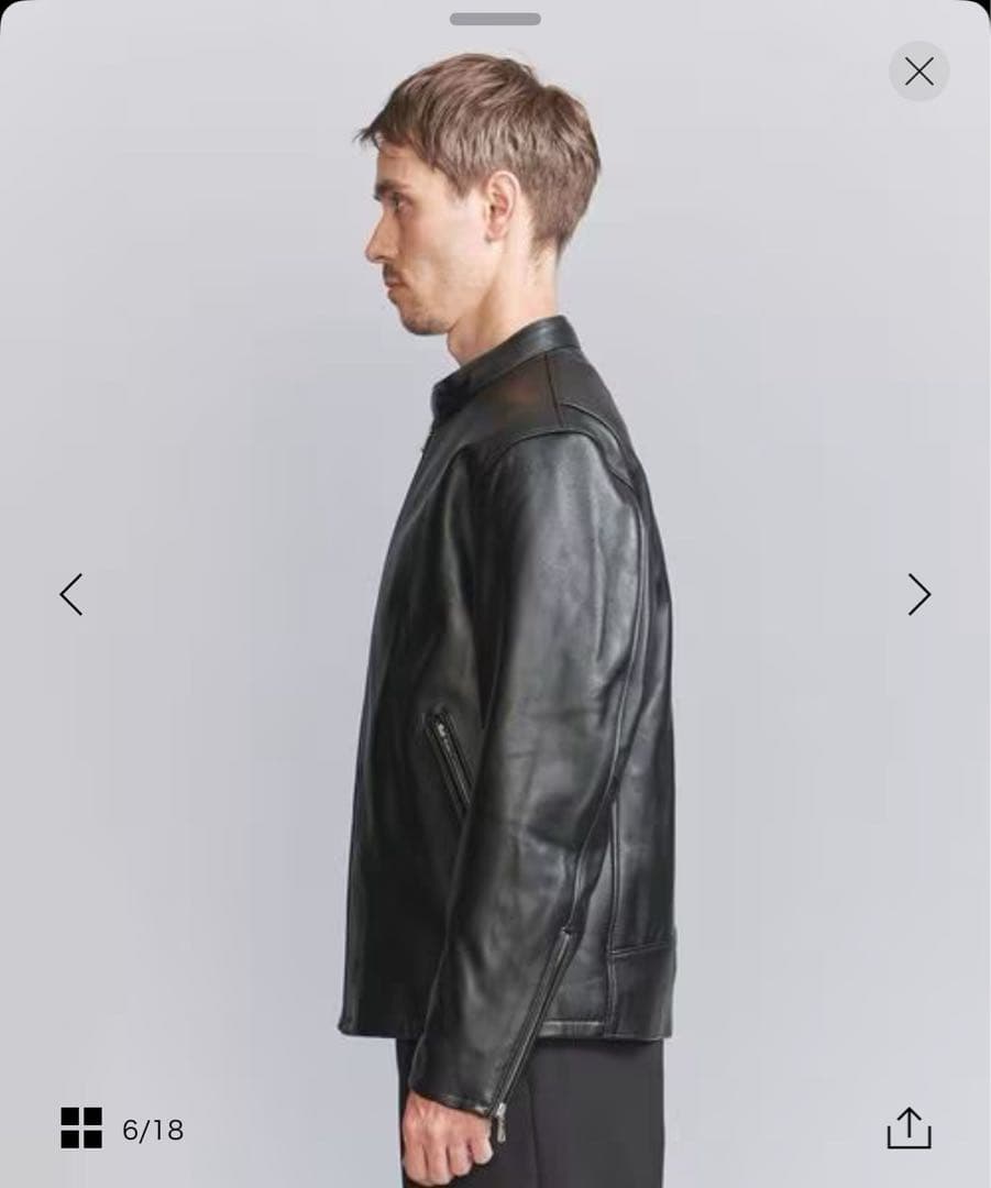 beauty&youth シープレザーシングルライダーズジャケット