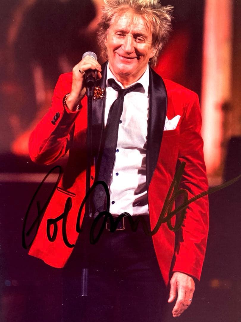 ロットスチュワート直筆サイン入り2Lサイズ写真…Rod Stewart