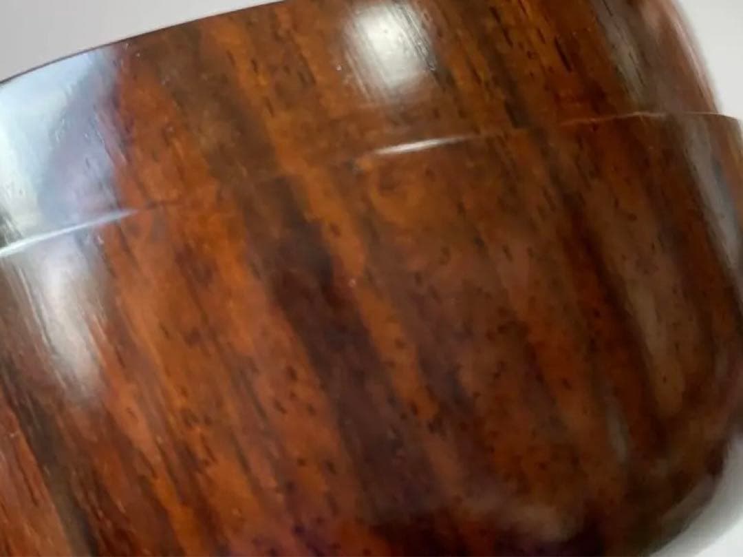 人間国宝　塗師　川北良造　縞黒檀　平棗　共箱　茶道具