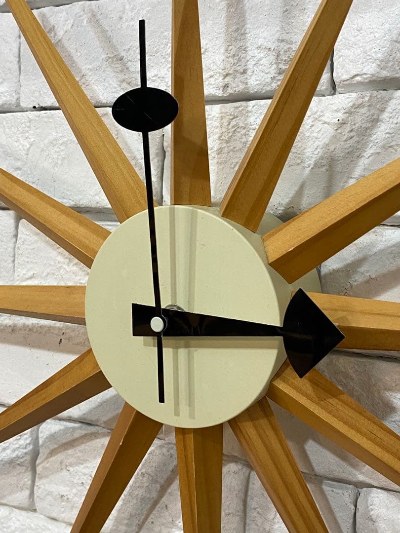 ②⭐️【全国送料無料】ビンテージ　ミッドセンチュリー　サンバースト クロック　時計