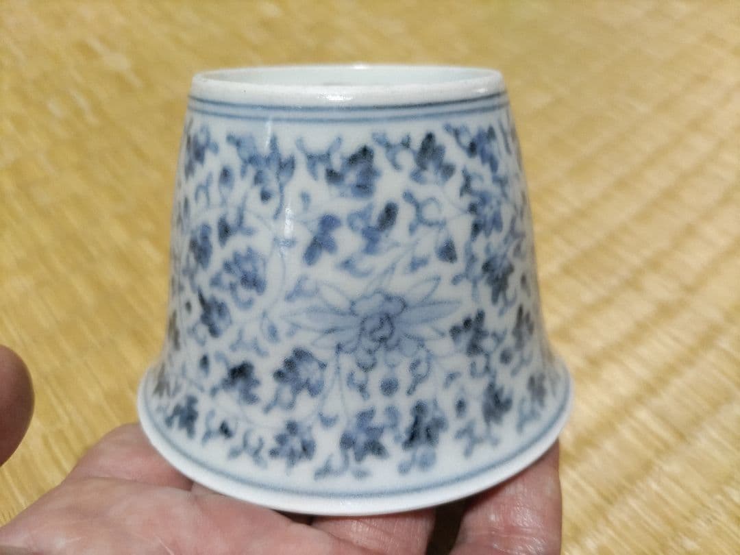 古伊万里　総花唐草　蕎麦猪口・向付　富貴長春銘　美品！