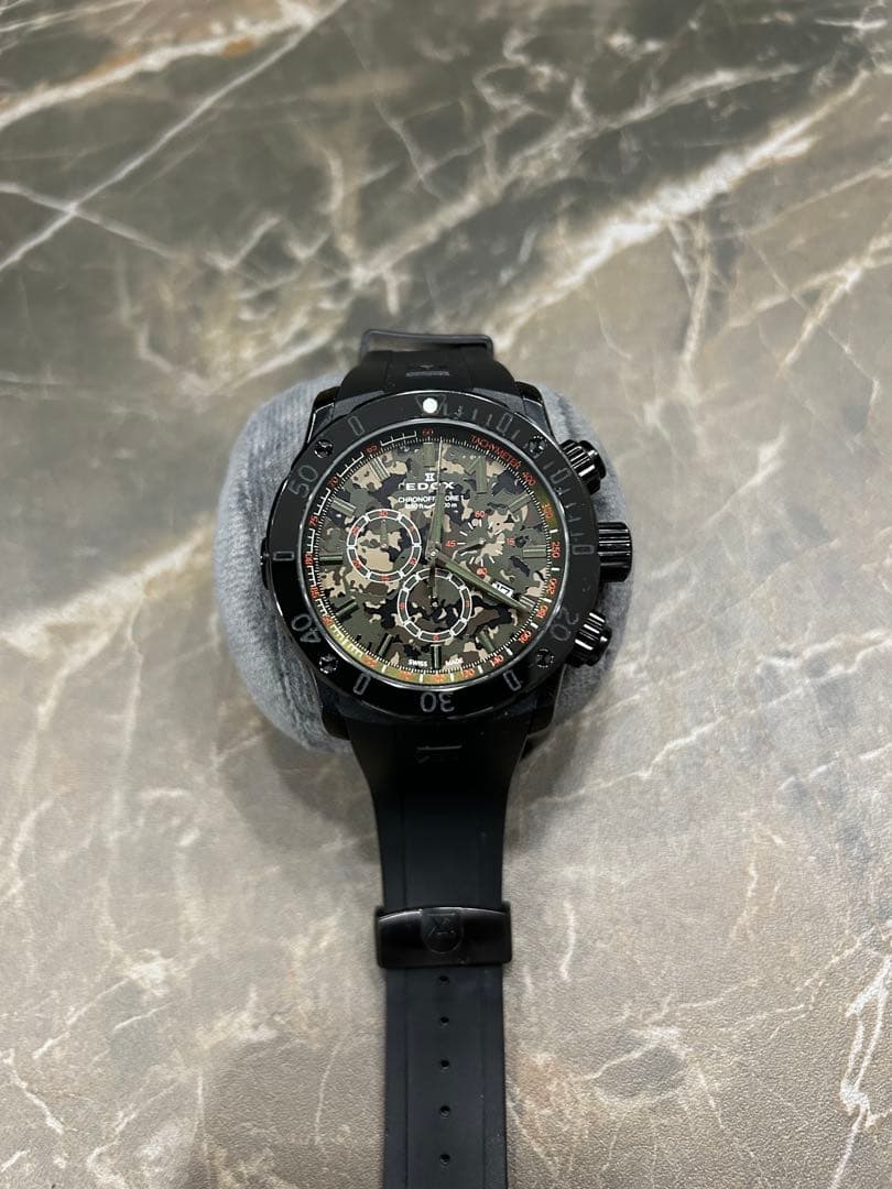 エドックス　迷彩　クオーツ腕時計