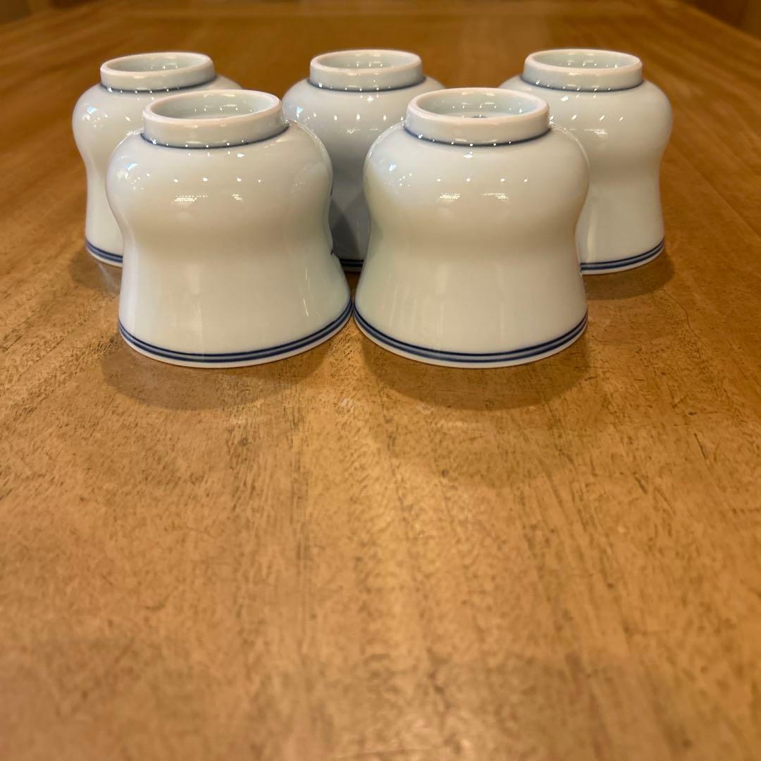 源右衛門窯　染付向日葵（そめつけひまわり）　湯呑み　五個