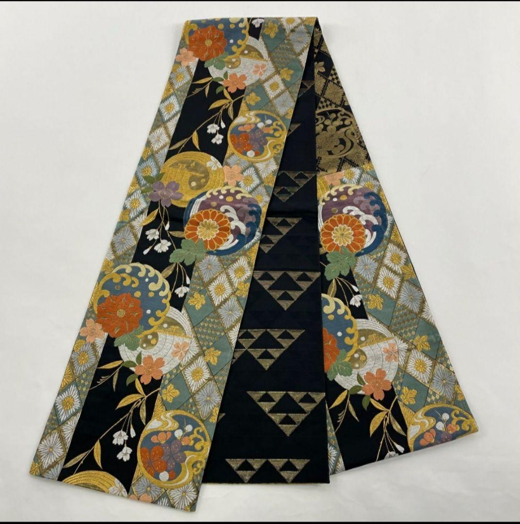 【美品】【振袖フルセット】花筏 箔散らし 金糸 刺繍 赤 正絹