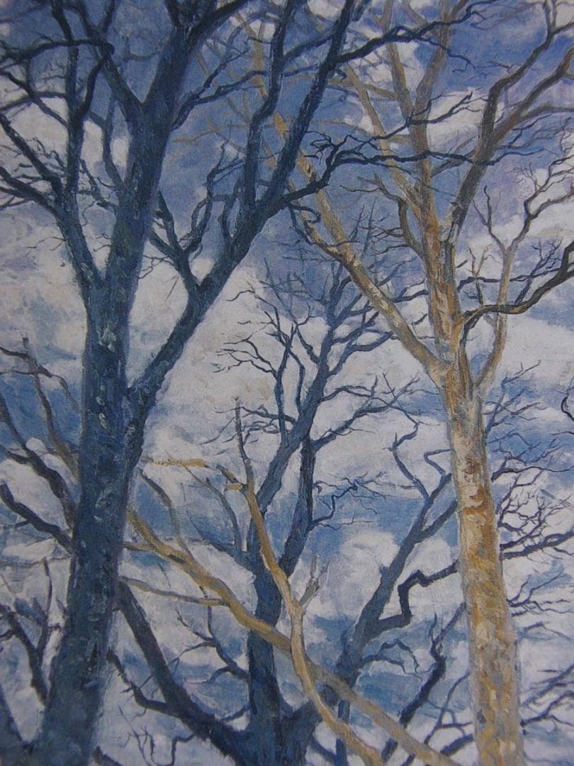 吹野芳忠、【天空の詩】、希少な額装用画集より、新品額装付