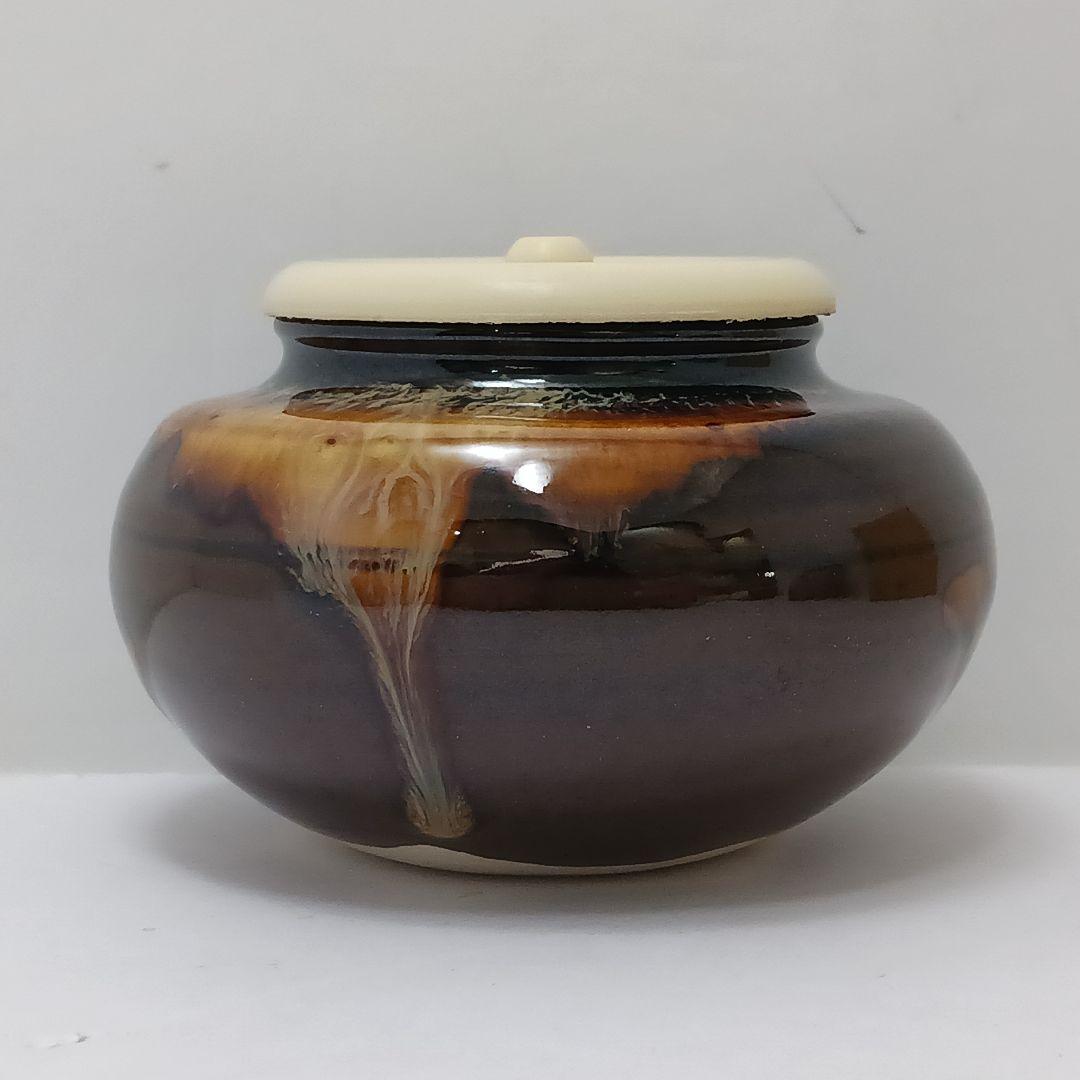 Y2836-7 茶道具 桶谷定一造 大海茶入 共箱・仕覆