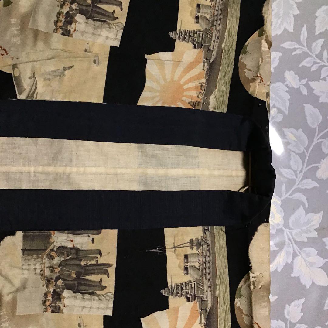 古布モスリン軍隊柄虫喰い全体虫喰い多数。