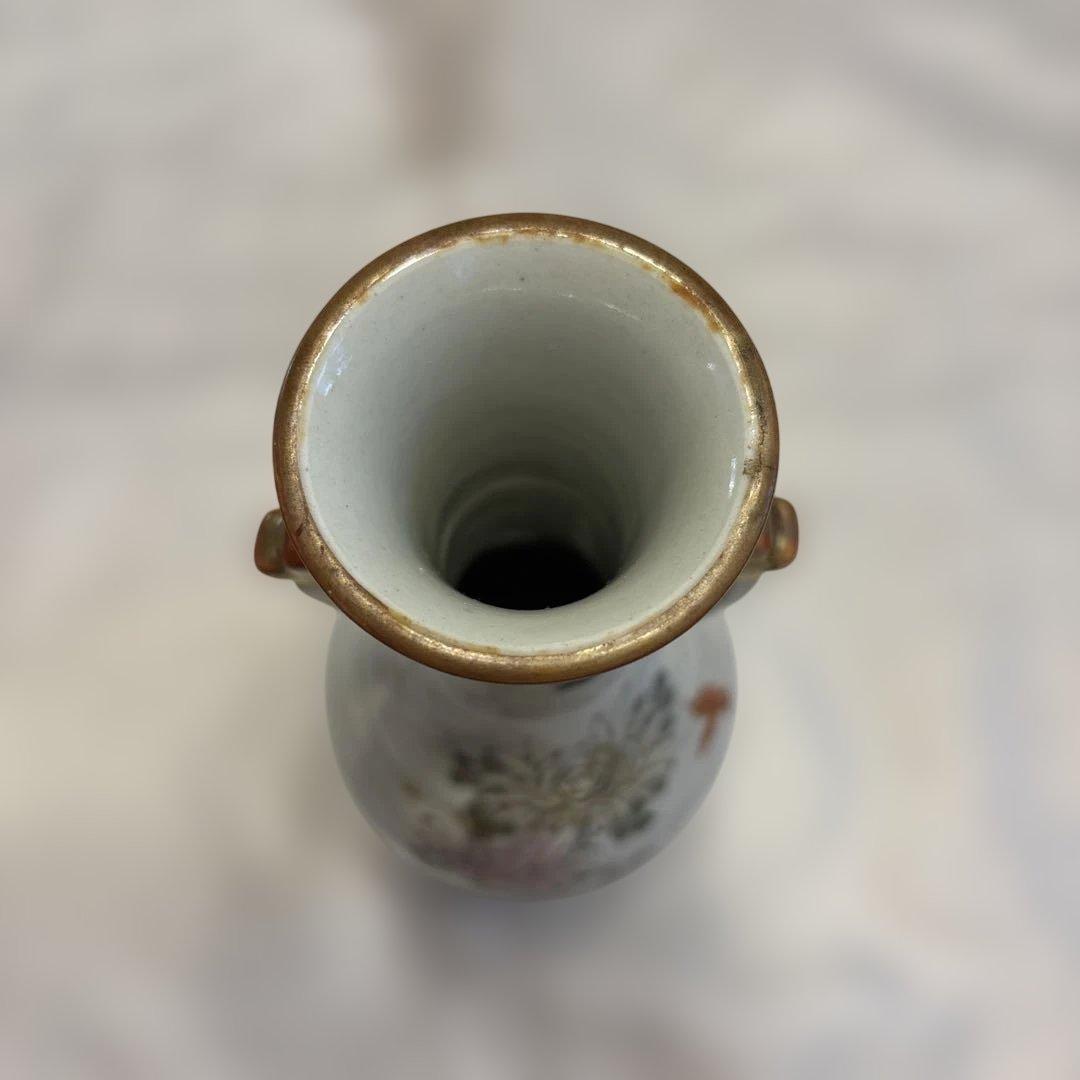 九谷焼　耳付き　花瓶　工芸品　骨董品　アンティーク