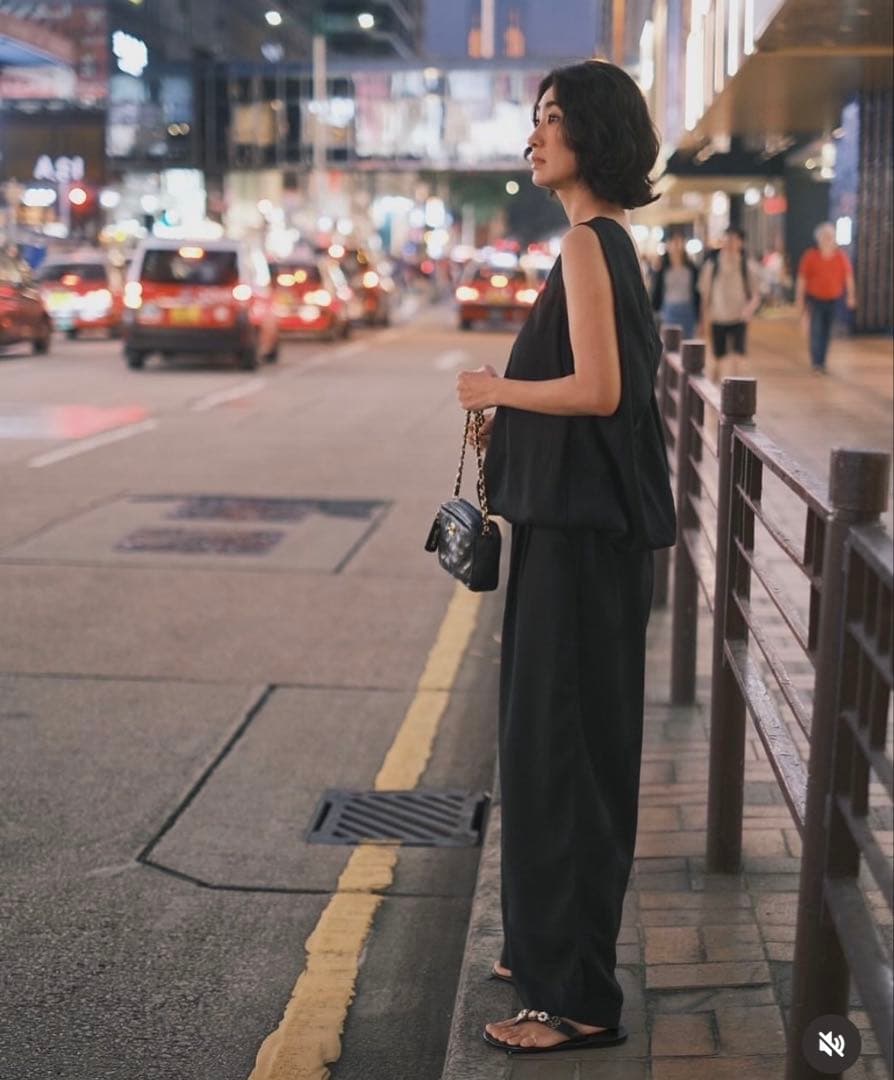 nala Linen like balloon tops ブラック4way