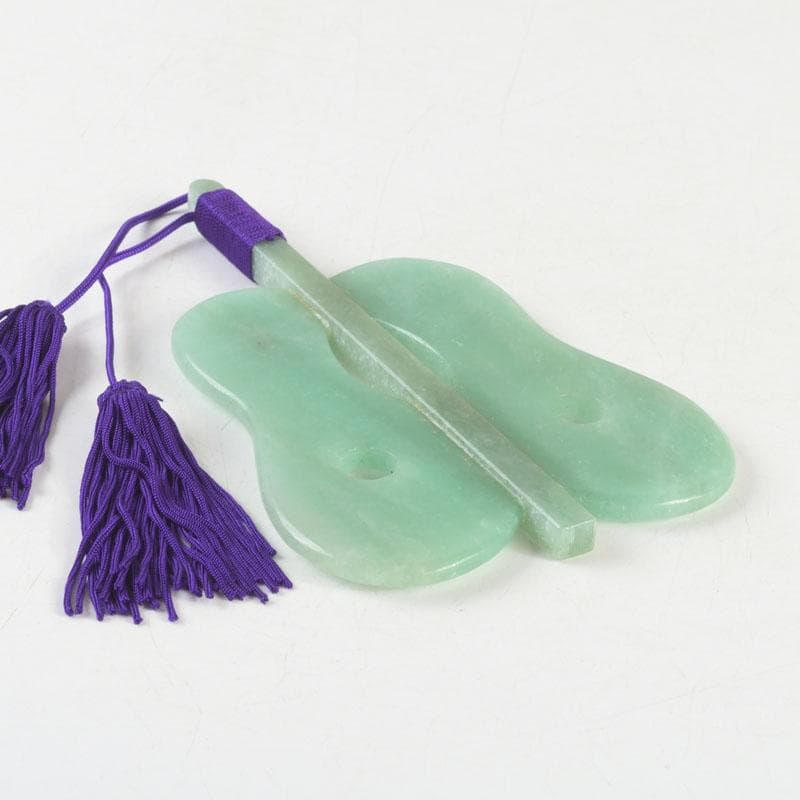 天然石　アベンチュリン　幸貴作　風林火山　軍配　縁起物　置物　共箱　V　9514