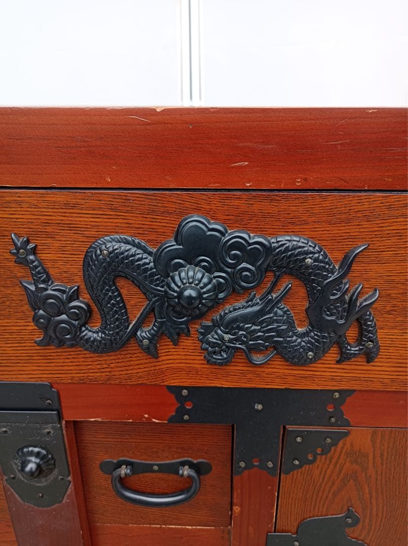 八6428【送料込み】民芸調家具　レトロ 和箪笥 からくり箪笥