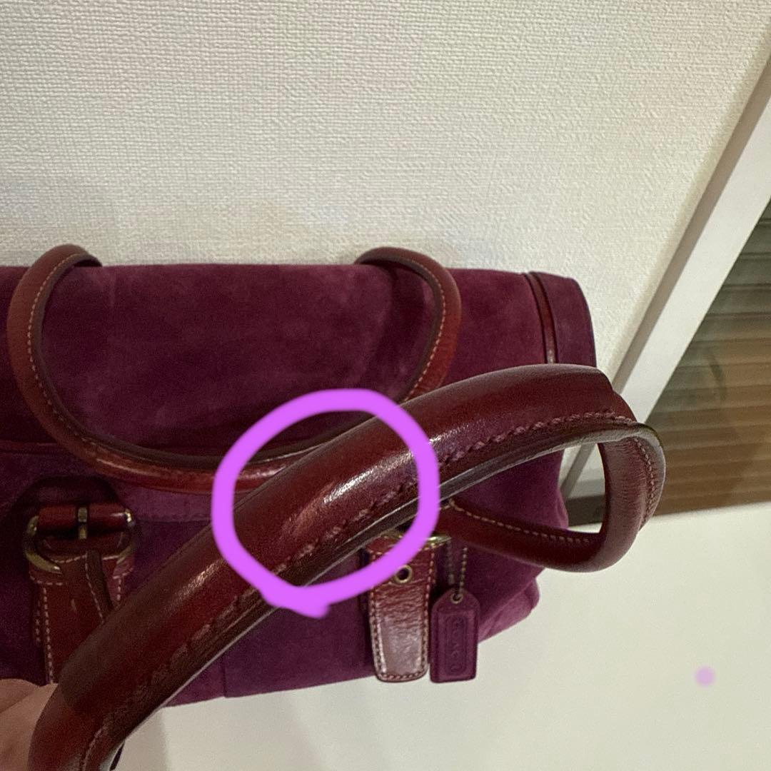 【COACH】スエードハンドバッグ パープル