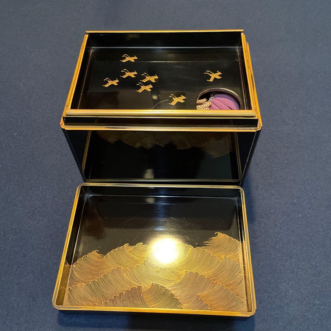 茶道具　茶箱「利休茶箱」『波千鳥の蒔絵』『茶杓は舟の櫓』『大珍品』「茶箱セット」