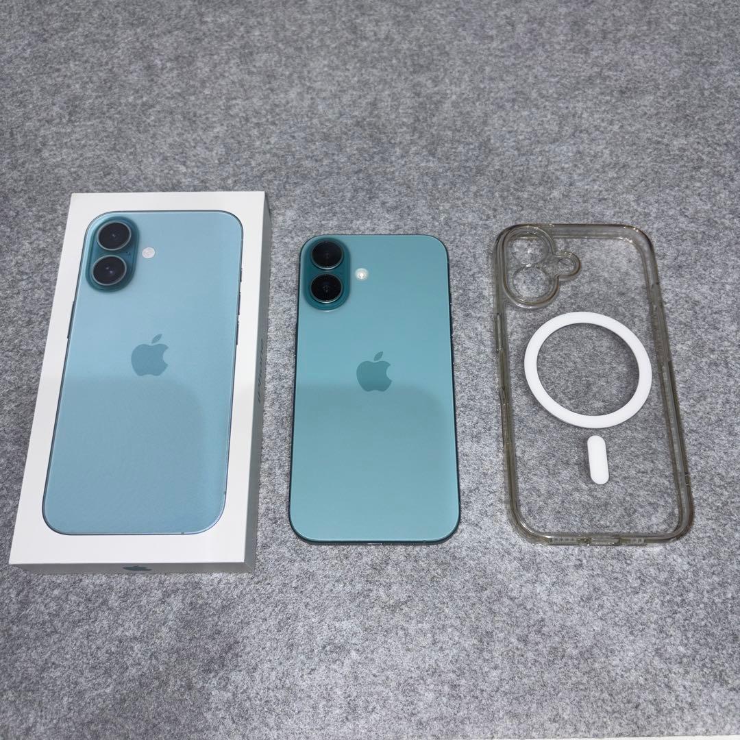 【美品】iPhone16 ティール 128GB 本体 + ケース