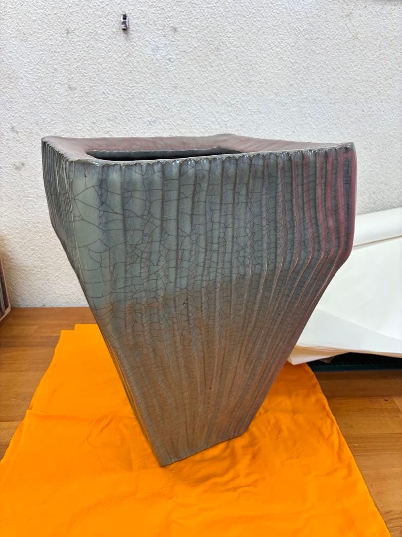 中島宏　青瓷釉彩壺　共箱・共布■本物保証■　最上位作　人間国宝 中島宏