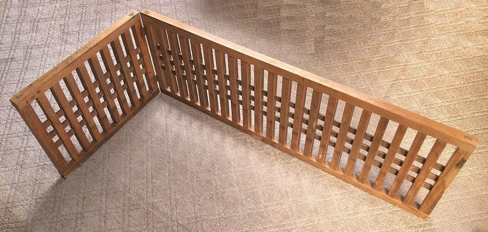 【 帳場格子 】　江戸末～昭和初期　開176×45ｃｍ　養生袋付き