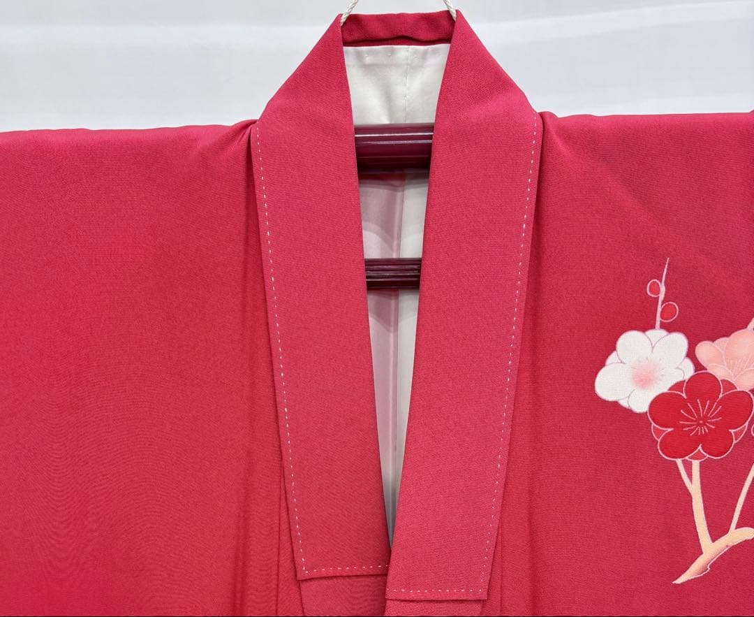 七五三着物　7才　女児　四つ身　雪輪に花々／ピンク系《子供490》#江戸小もーん