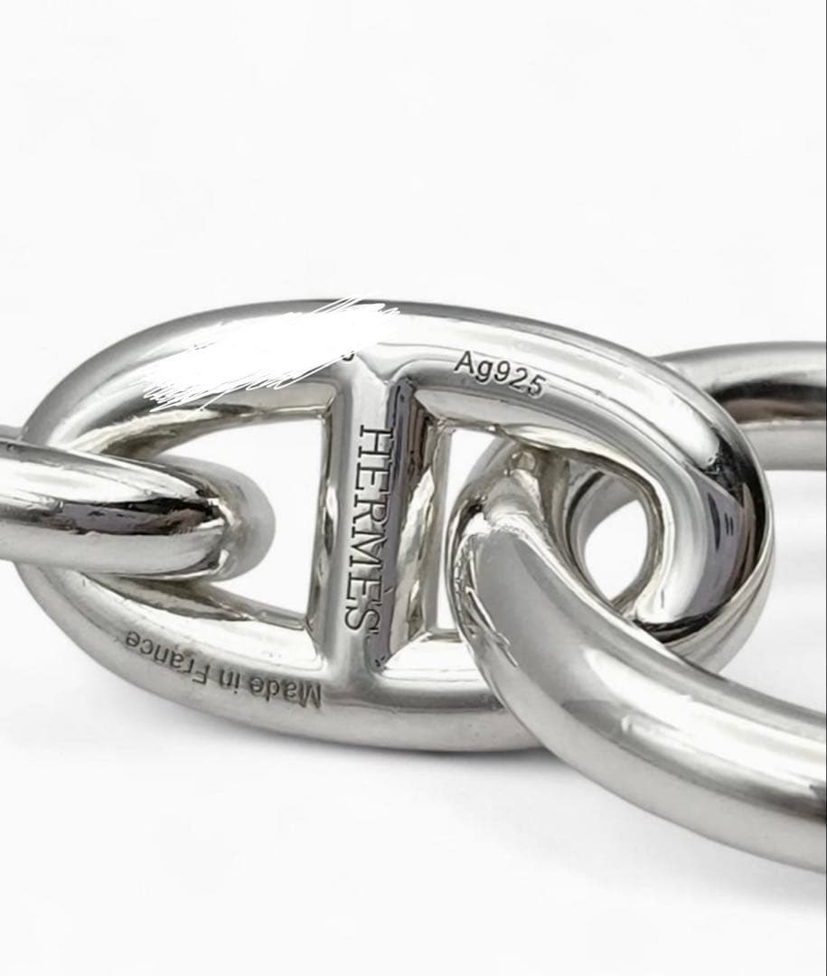 Hermès シルバーチェーンブレスレット GM11コマ 定価28万1000円