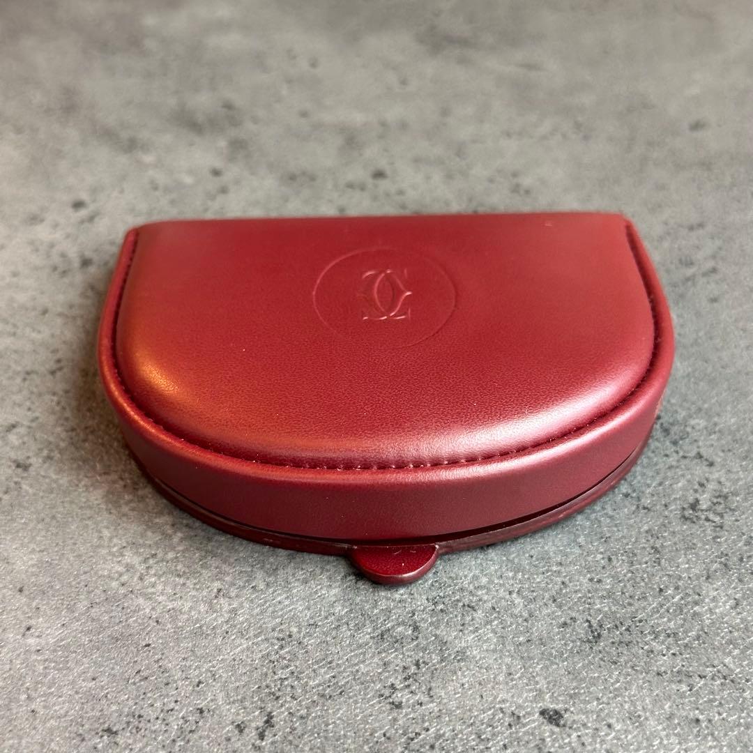 Cartier マストライン 馬蹄型 ケース 小銭入れ　ボルドー
