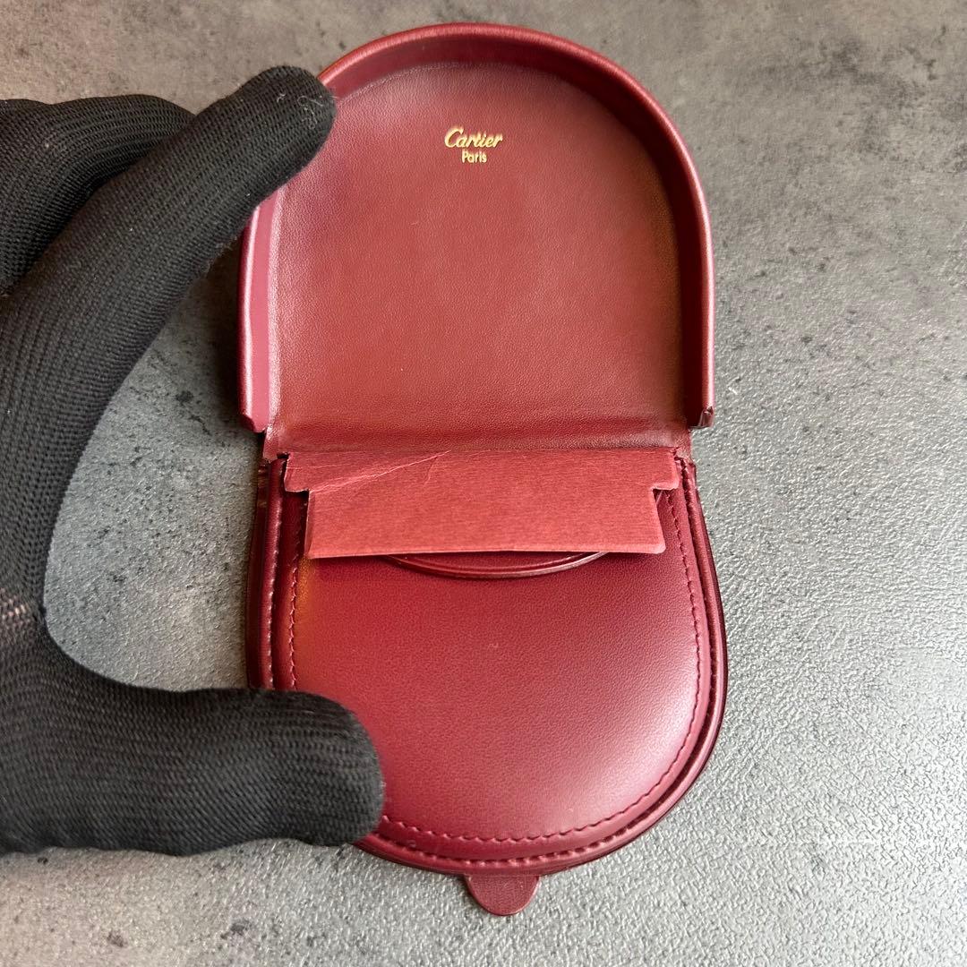 Cartier マストライン 馬蹄型 ケース 小銭入れ　ボルドー