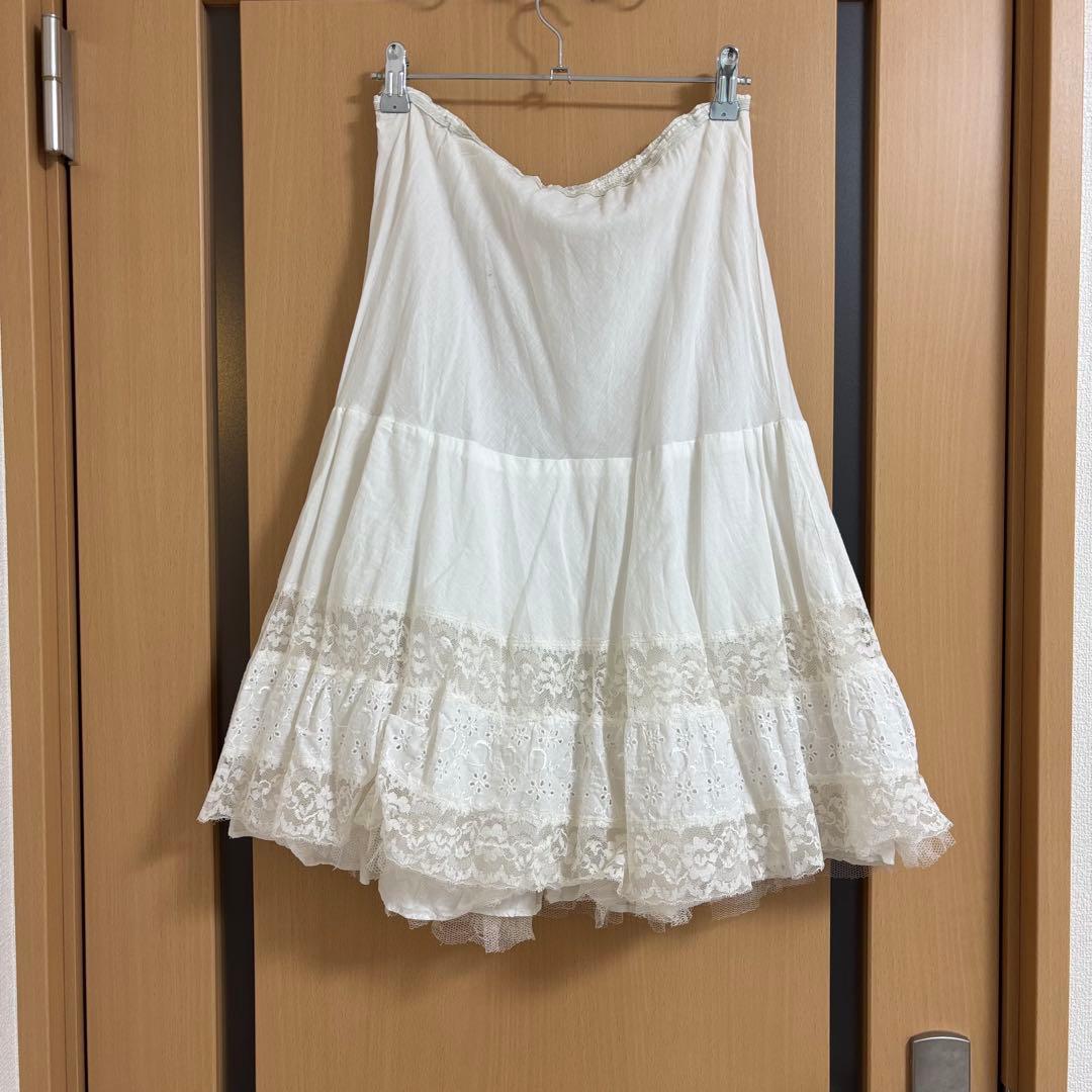 フランスアンティーク　レースペチスカート