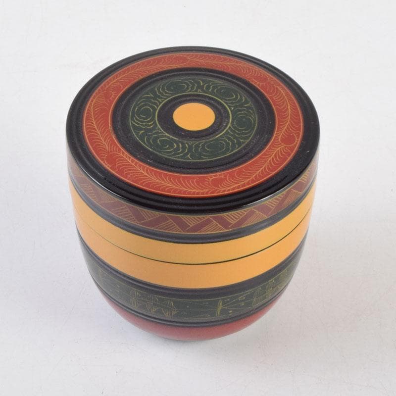 茶道具　中村湖彩作　唐物　独楽棗　共布共箱　V　9191