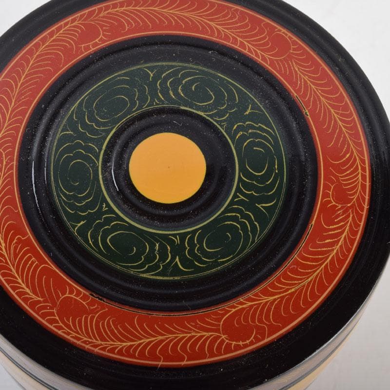 茶道具　中村湖彩作　唐物　独楽棗　共布共箱　V　9191