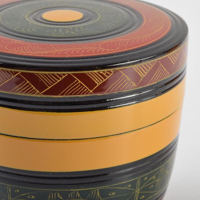 茶道具　中村湖彩作　唐物　独楽棗　共布共箱　V　9191