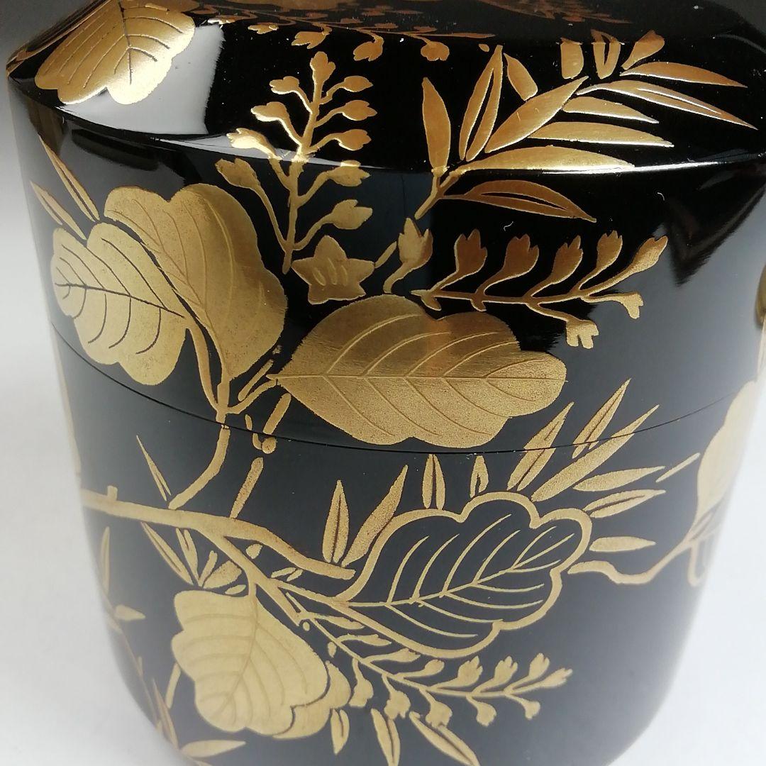 Ｔ９２８　棗　『桐竹蒔絵』『雪吹』『中村孝也 作』　共箱　茶道具