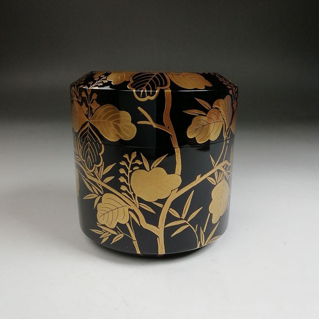 Ｔ９２８　棗　『桐竹蒔絵』『雪吹』『中村孝也 作』　共箱　茶道具