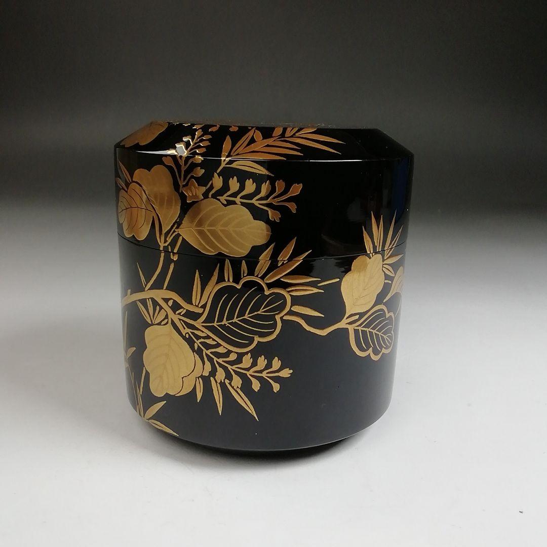 Ｔ９２８　棗　『桐竹蒔絵』『雪吹』『中村孝也 作』　共箱　茶道具