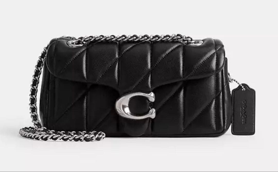 【新品】COACH タビー ショルダー バッグ 26・キルティング　シルバー